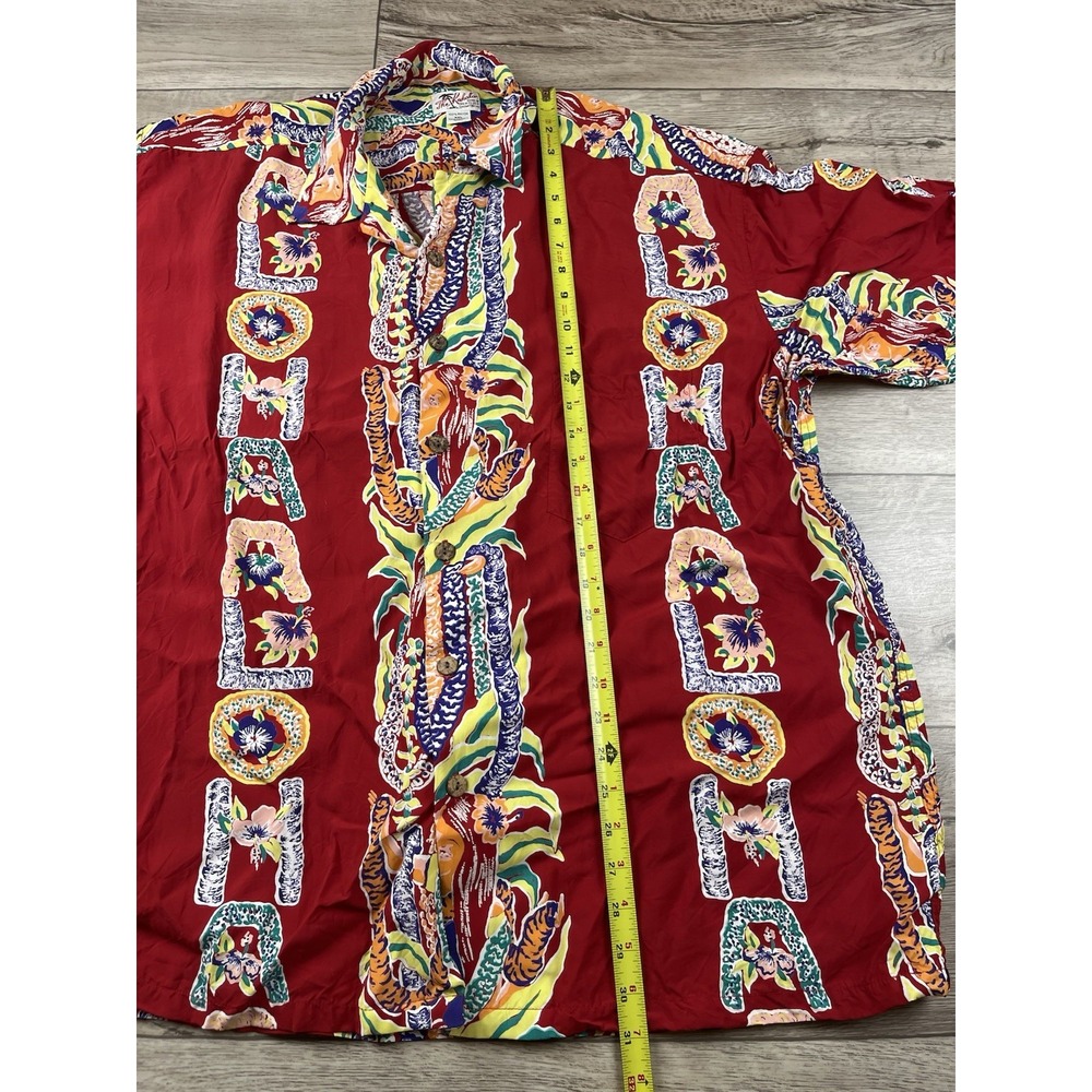 Kahala Hawaii Button Up Shirt Mens Size 2XL Aloha Floral Red Short Sleeve - Picture 3 of 12
